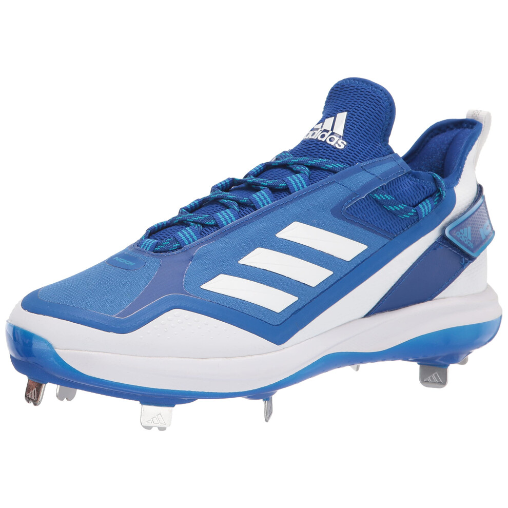 adidas Men's Icon 7 Boost Baseball Shoe  White/Team Royal Blue/Solar B