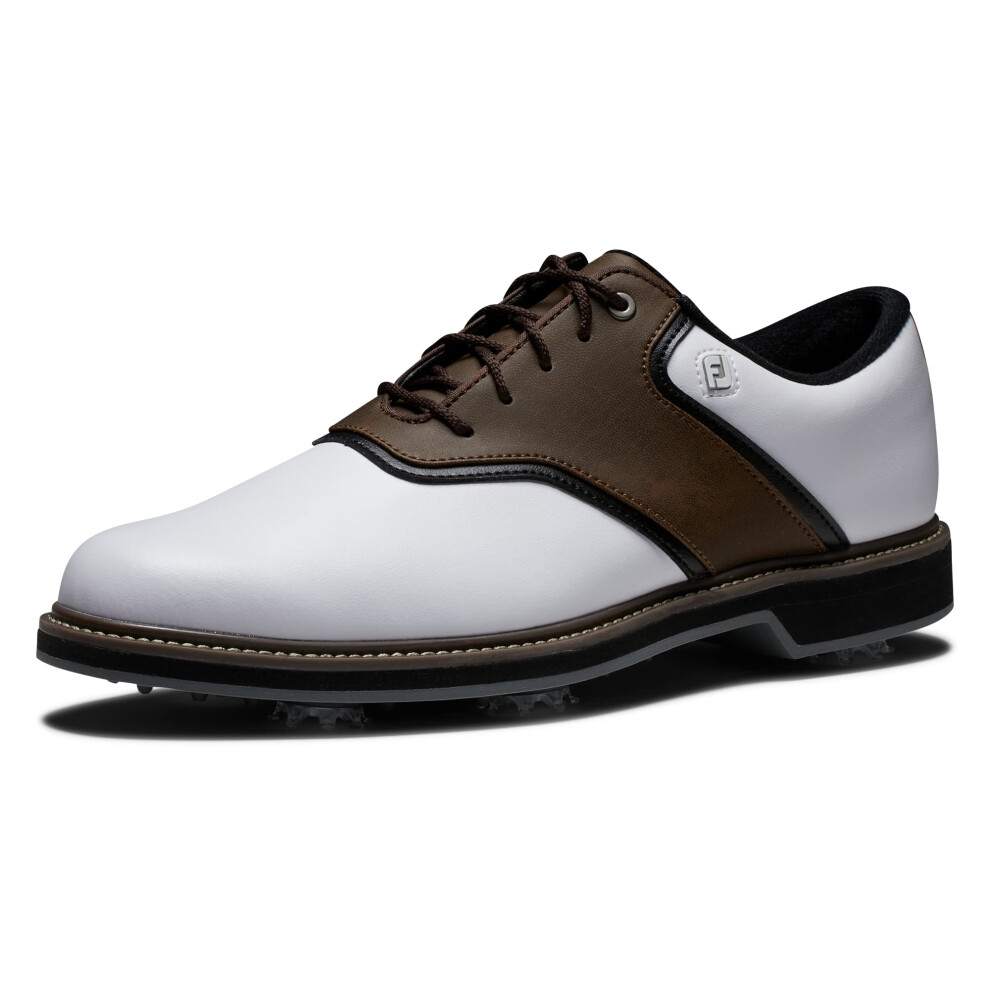 FootJoy Men's FJ Originals Golf Shoe  White/Brown  9.5 Wide