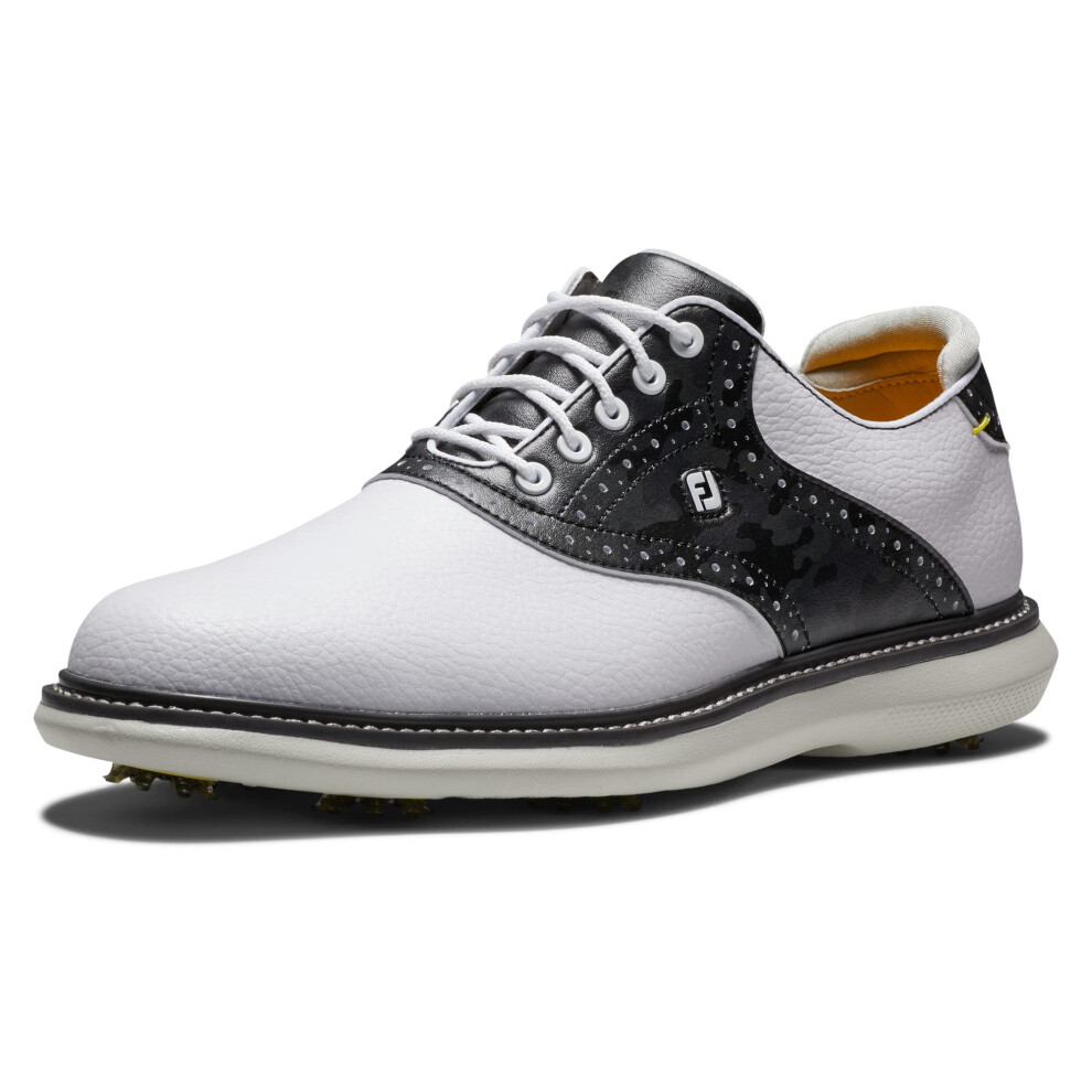 FootJoy Men's Traditions Golf Shoe  White/Charcoal Camo  7