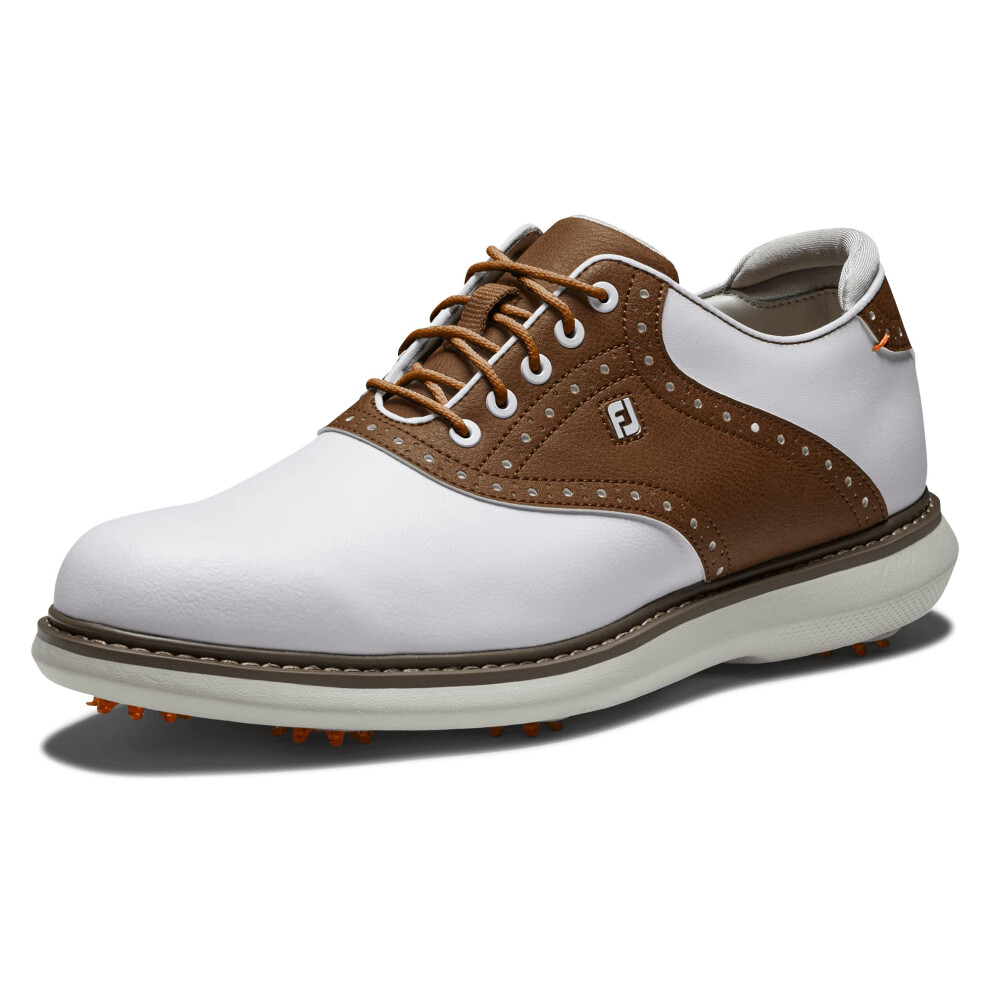 FootJoy Men's Traditions Previous Season Style Golf Shoe  White/Brown