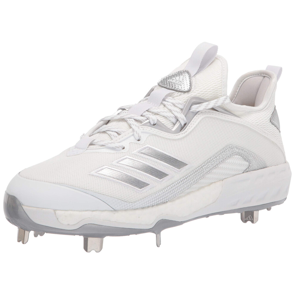 adidas Men's FV9341 Baseball Shoe  White/Silver/Grey  13