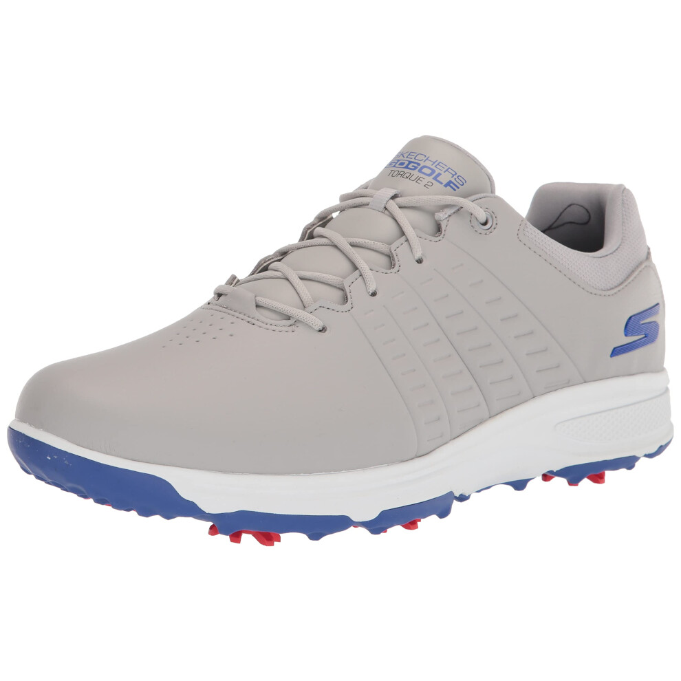 Skechers Men's Torque Waterproof Golf Shoe  Gray/Blue Sole  9 Wide