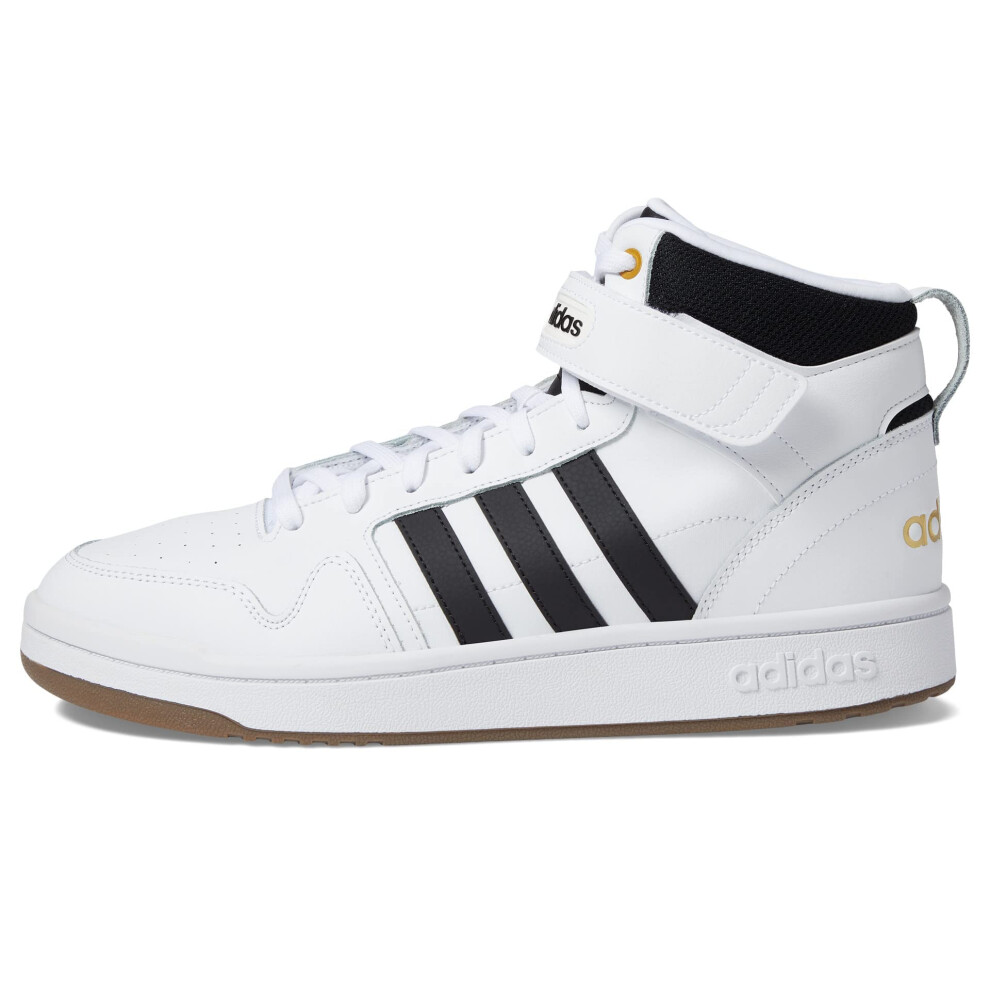 adidas Men's Postmove Mid Basketball Shoe  White/Core Black/Gold Metal