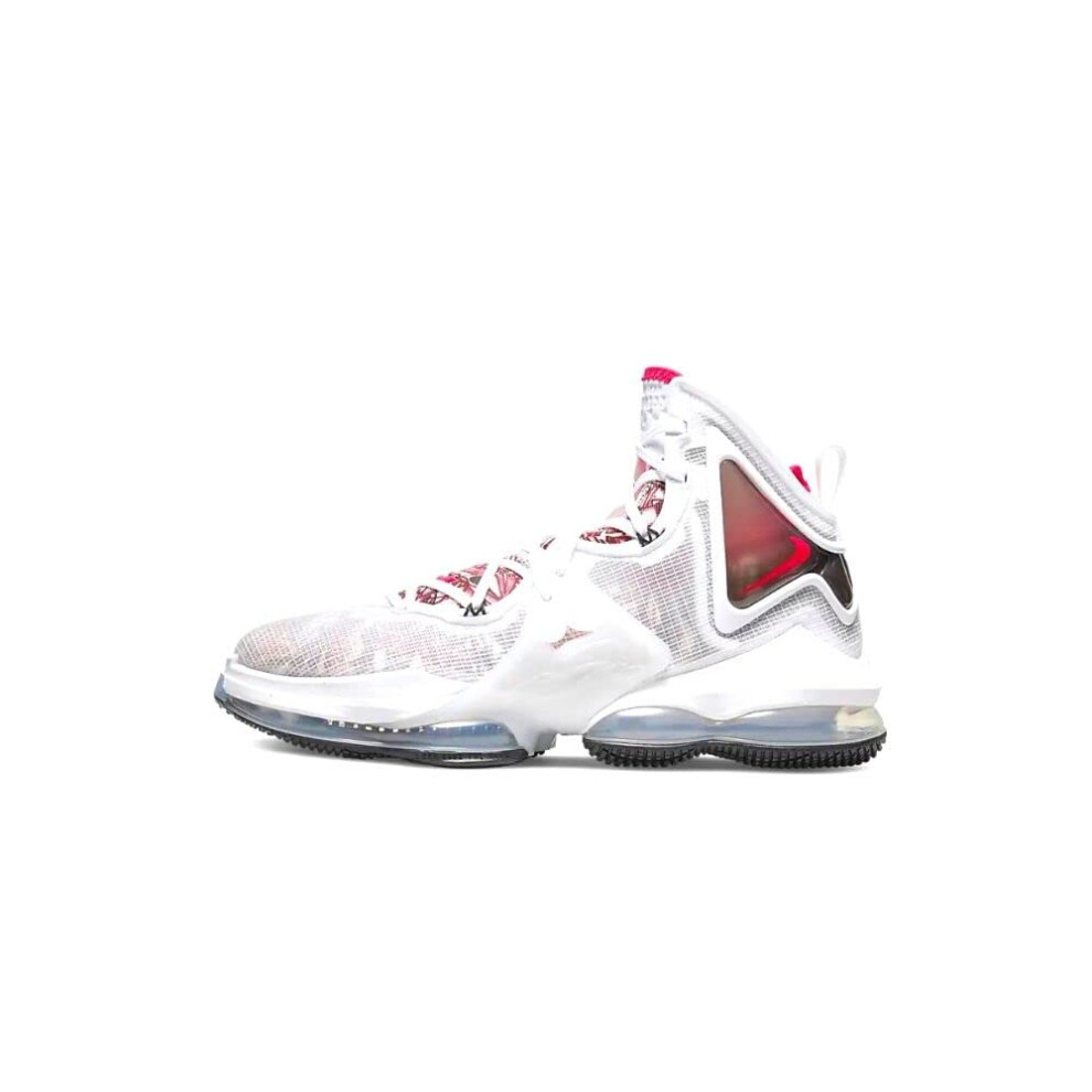 Nike Mens Lebron XIX Running Shoe  WHITE/UNIVERSITY RED-BLACK  10 UK (