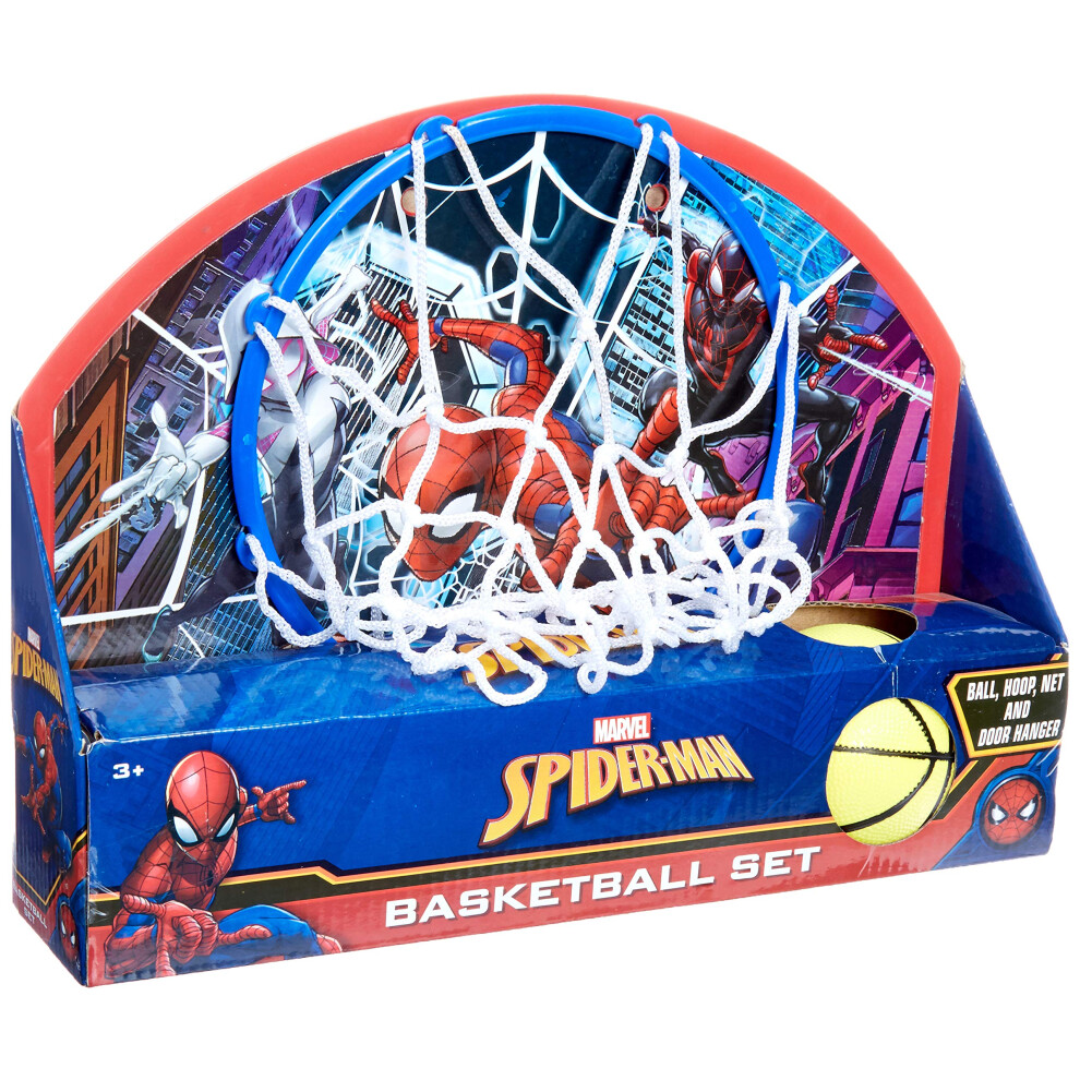 Marvel Ultimate Spiderman 13.5 X 10 Basketball Set Ball  Hoop  Net and