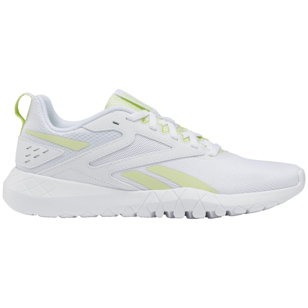 Reebok Women's Flexagon 4 Energy Sneaker  White/Citrus Glow/Laser Lime