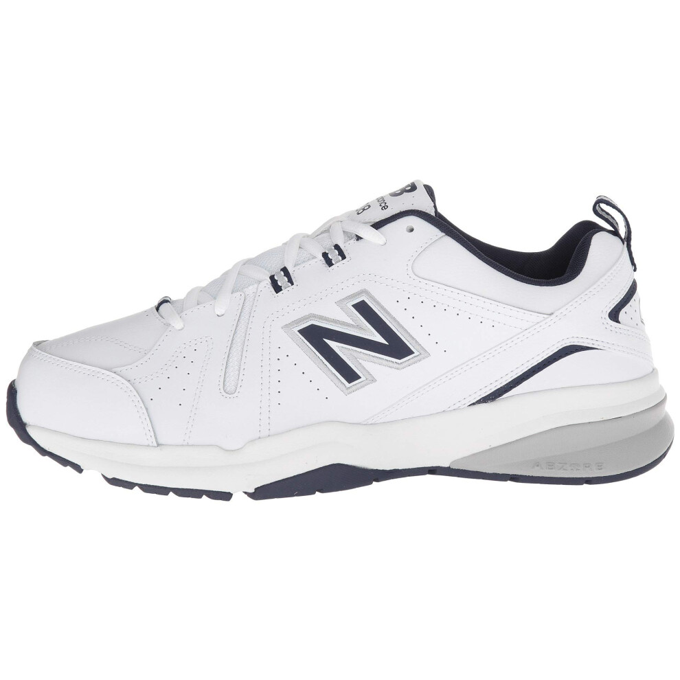 New Balance Men's 608 V5 Casual Comfort Cross Trainer  White/Navy  6.5