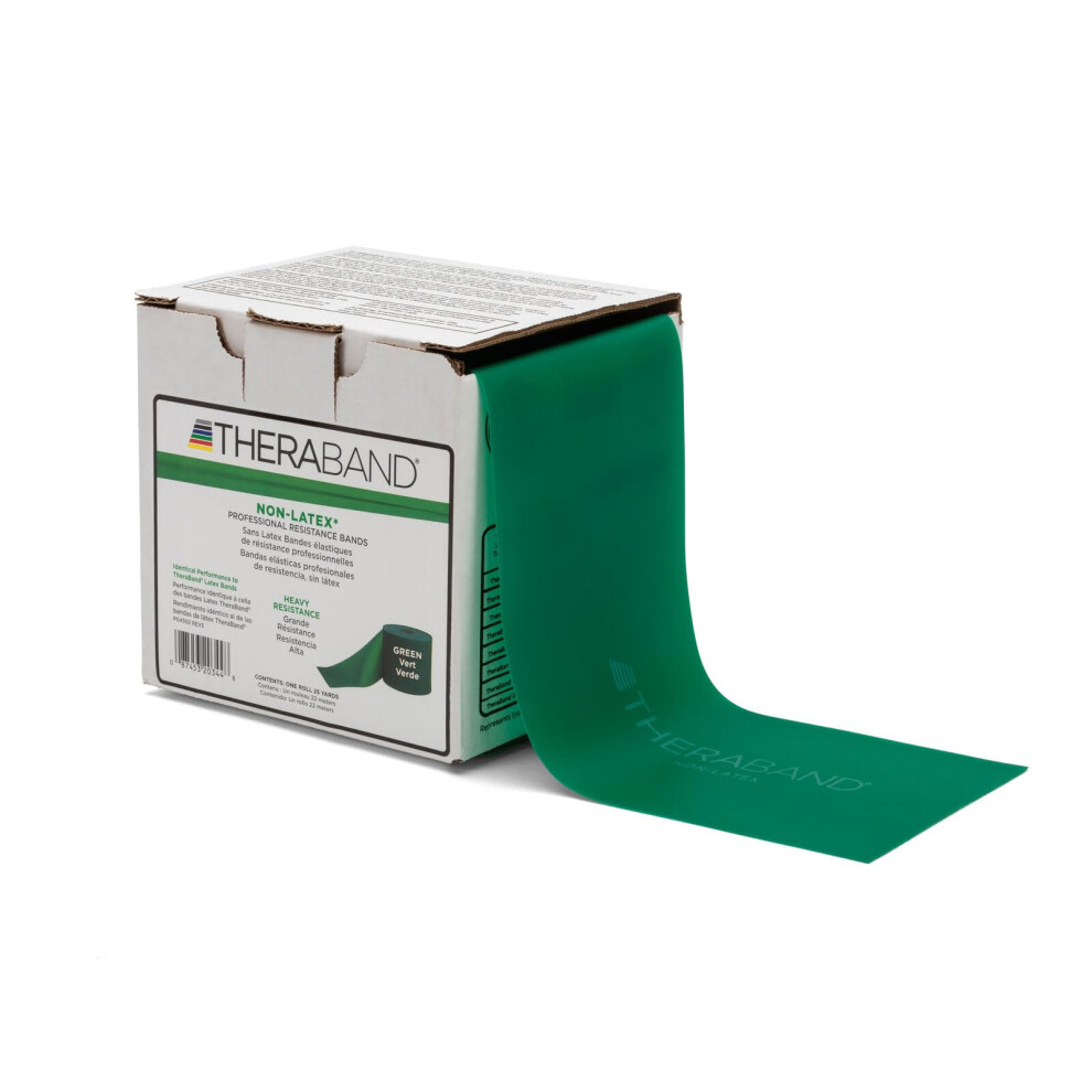 THERABAND Resistance Band 25 Yard Roll  Heavy Green Non-Latex Professi