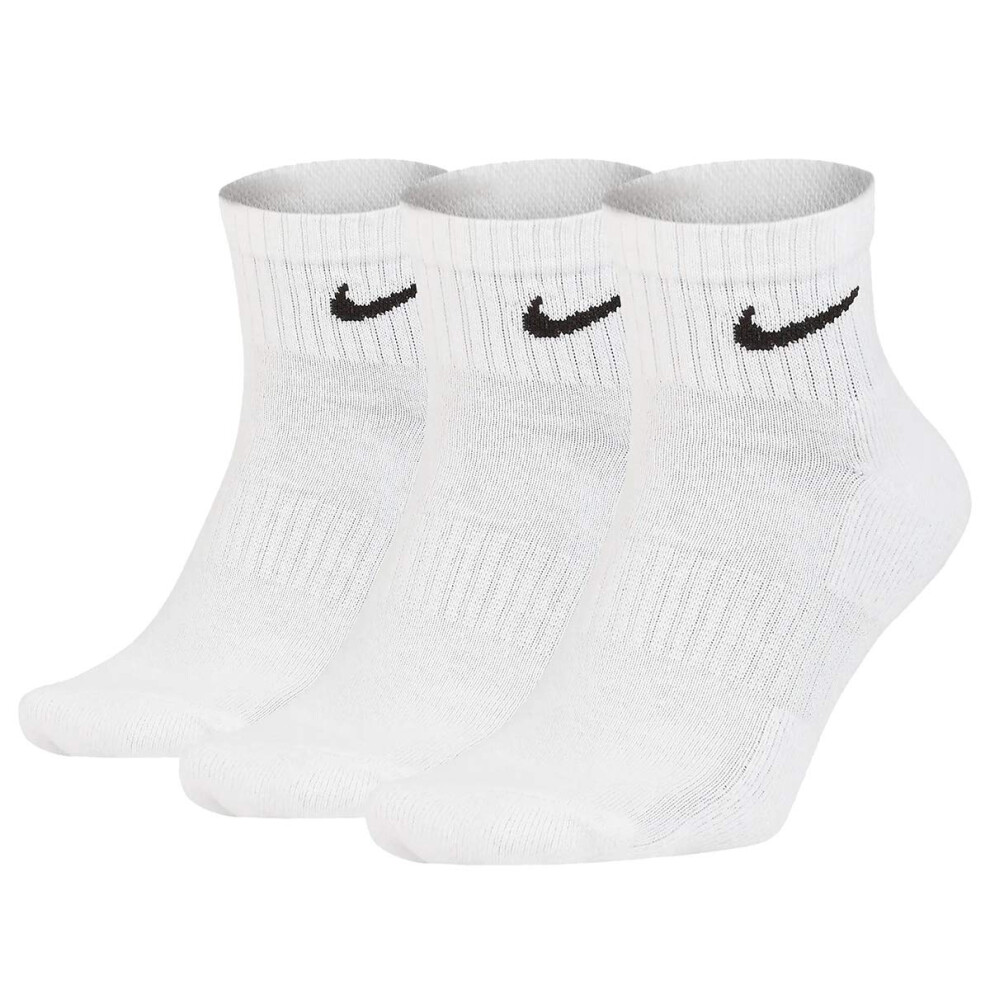 Nike Everyday Lightweight Ankle Training Socks (3 Pair) (White/Black