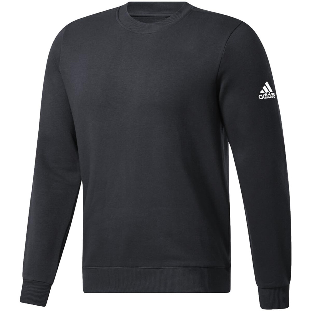 adidas Mens Fleece Crew Sweatshirt L Black-White