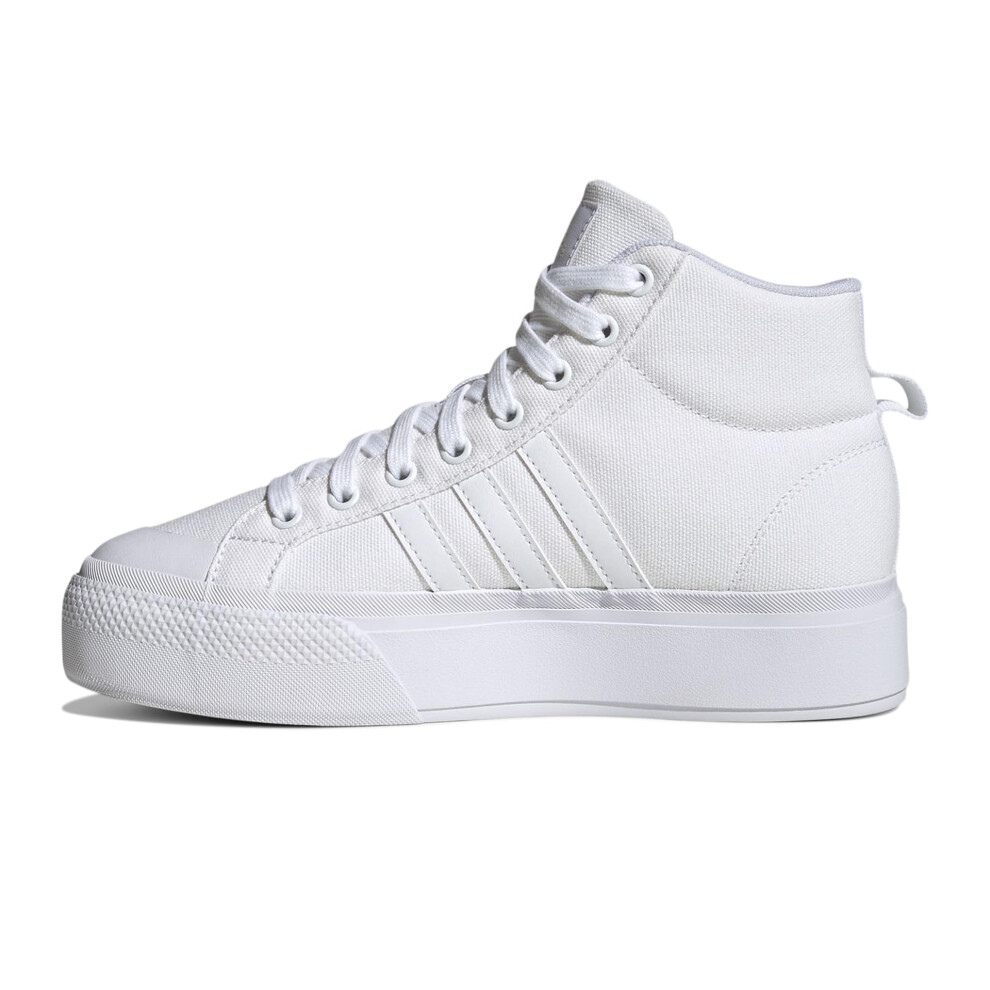 adidas Women's Bravada 2.0 Mid Platform Skate Shoe  White/White/Chalk