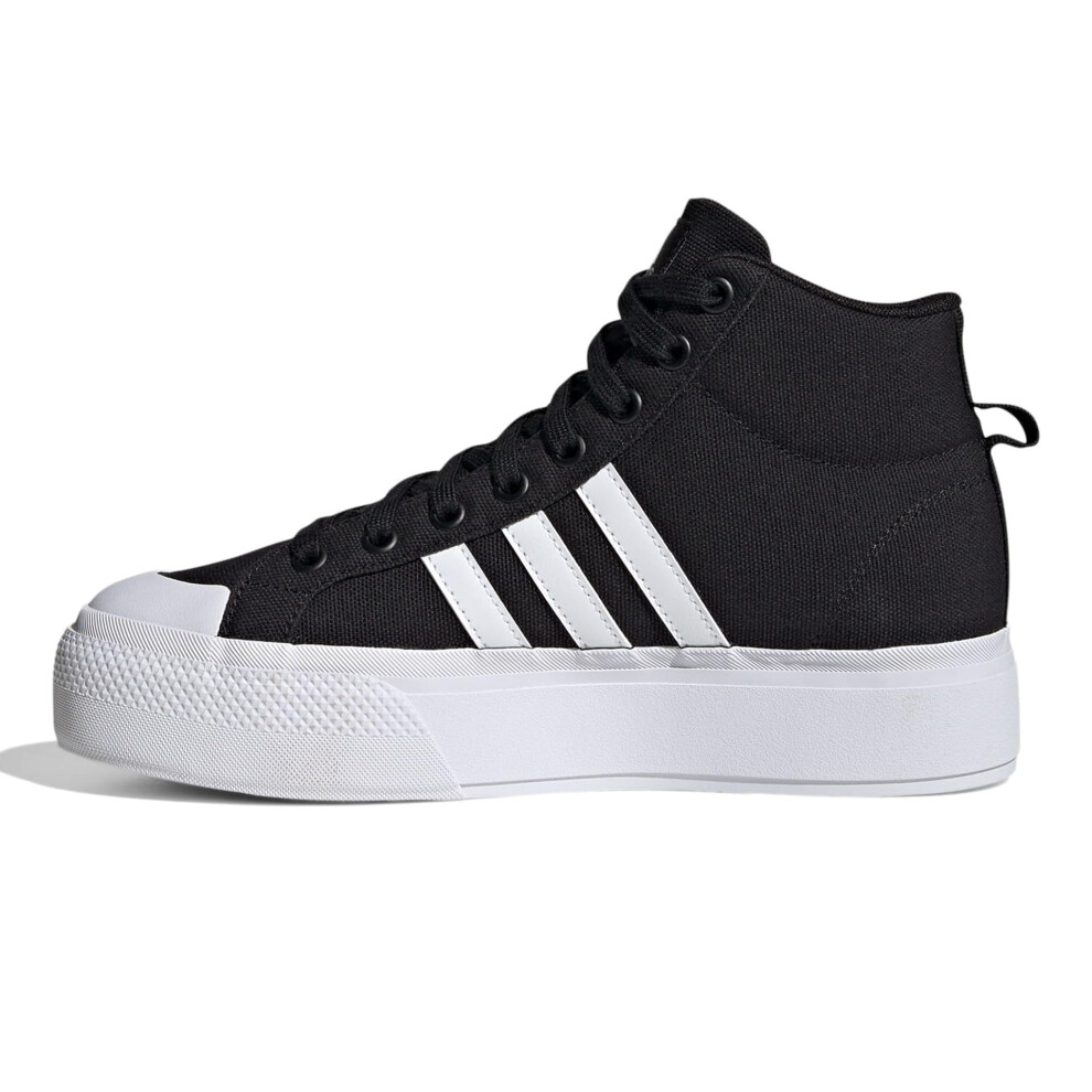 adidas Women's Bravada 2.0 Mid Platform Skate Shoe  Core Black/White/C