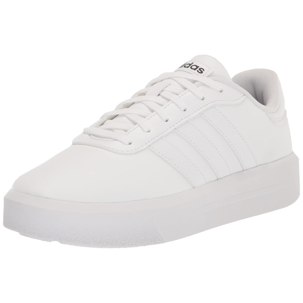 adidas Women's Court Platform Skate Shoe  White/White/Black  9