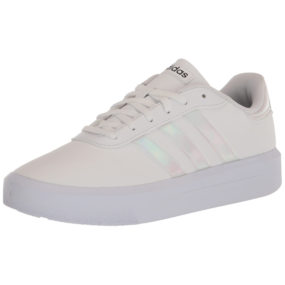 adidas Women's Court Platform Skate Shoe  White/White/Black  10