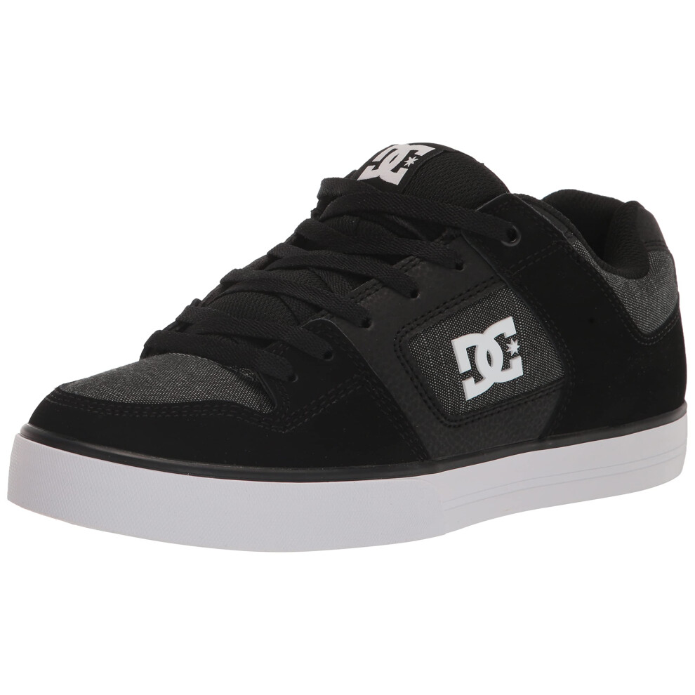 DC Men's Pure Low Top Lace Up Casual Skate Shoe Sneaker  Black/Dark Sl