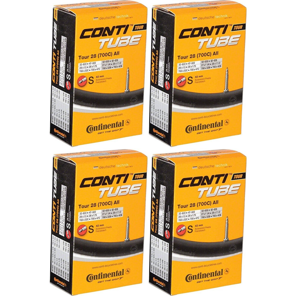 Continental - Inner Tube Tour All 28"" Presta 42mm SV - Set of 4