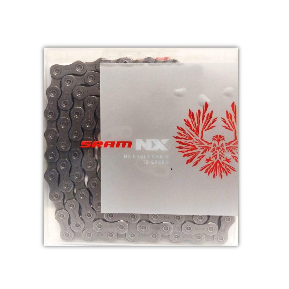 SRAM NX Eagle 12-Speed Chain 126 Links Gray w Decal  Powerlock Include