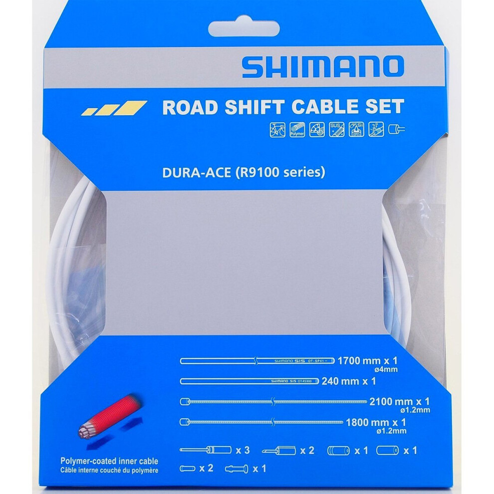 Shimano Dura-Ace R9100 SP41 Polymer-Coated Derailleur Cable Set  White