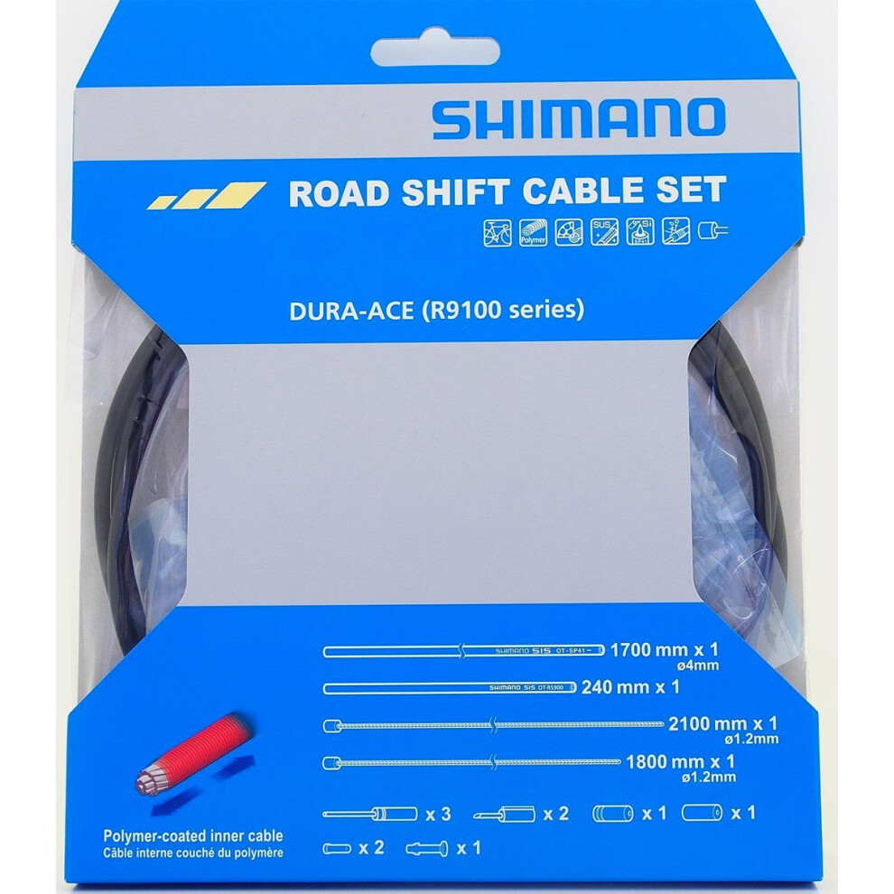 Shimano Dura-Ace R9100 SP41 Polymer-Coated Derailleur Cable Set  Black