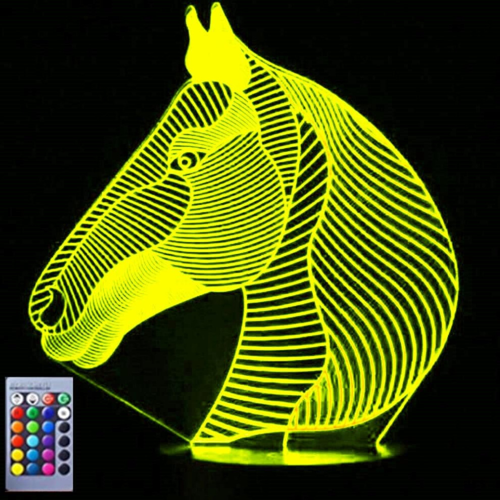3D Horse Night Light Table Desk Optical Illusion Lamps 16 Color Changing Lights LED Table Lamp Xmas Home Love Birthday Children Kids Decor Toy Gift-image-OPC-PFMRXR8-NEW