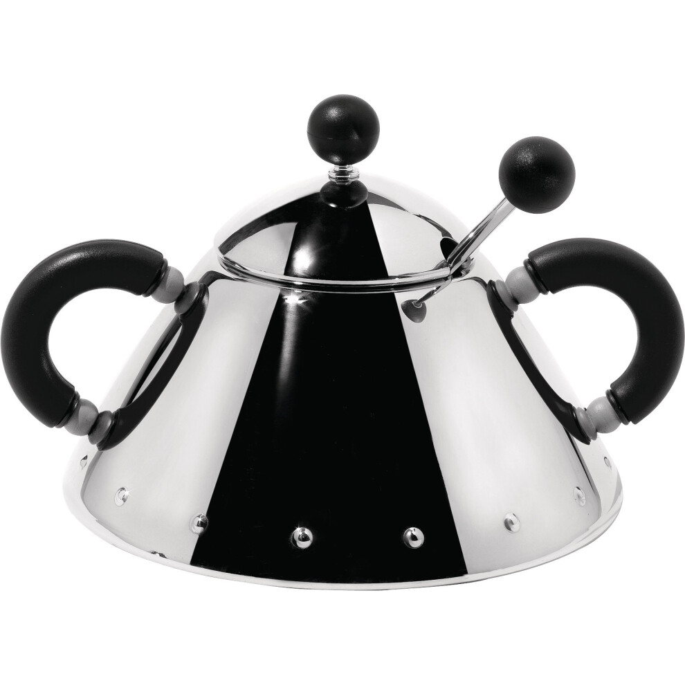 Alessi B Sugar Bowl and Spoon  Black