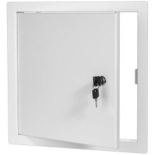 Premier 2002 Serie Stalen Toegangsdeur, 18 x 18 Flush Universele Montage, Wit (Gekeyde Cilinder Sluiting)