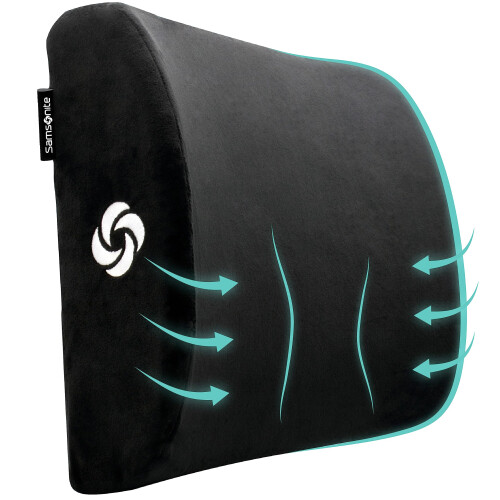 Samsonite SAMSONITE  Premium Plush Lumbar Support Pillow for Chair - Elevates Lo