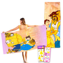 Ensemble de Serviettes La Belle et la Bête pour Enfants - Lot avec Serviette de Plage 27x54