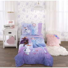 Disney Die Eiskönigin 2 4-teiliges Kinderbett-Set – Decke, Spannbettlaken, Oberlaken, Wendekissen