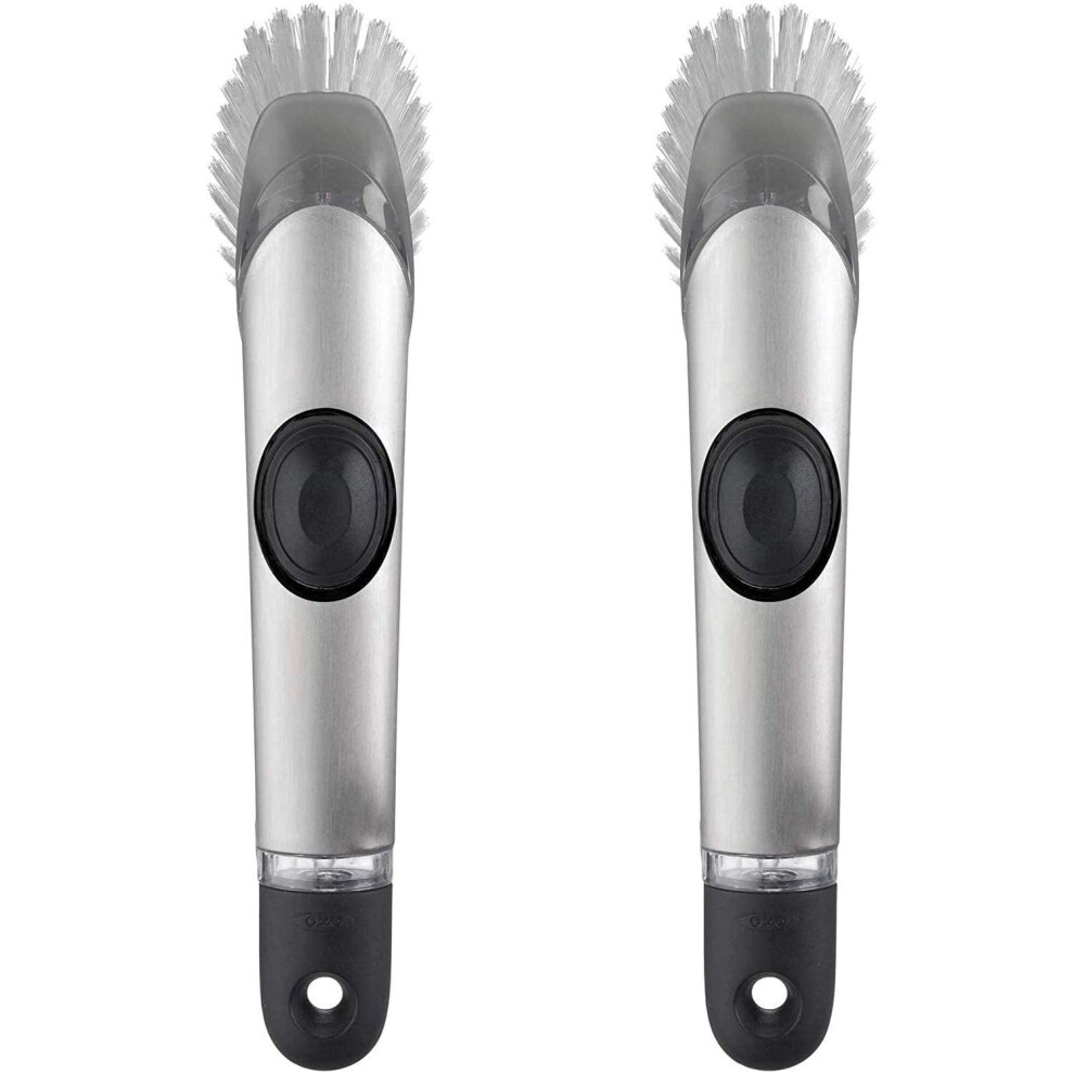 OXO Steel Soap Dispensing Dish Brush (2 Pack)