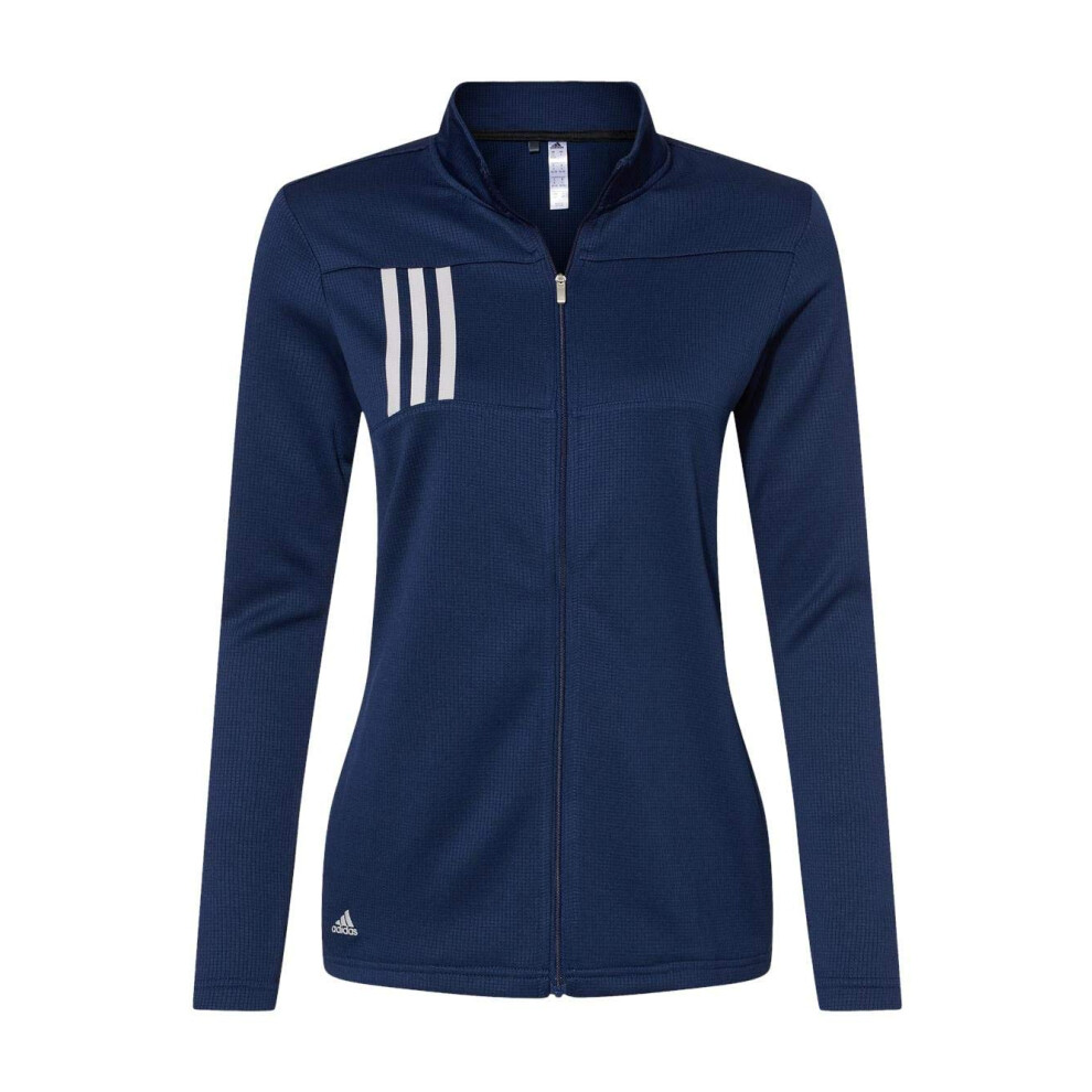 adidas - Women's 3-Stripes Double Knit Full-Zip - A483 - M - Team Navy