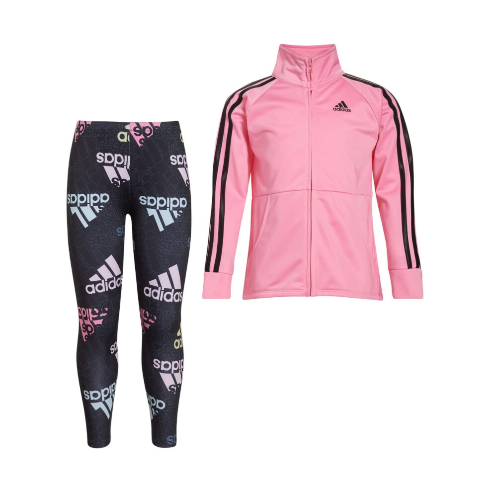 adidas Girls Zip Front Classic Tricot Jacket And Joggers Set Pants  Bl