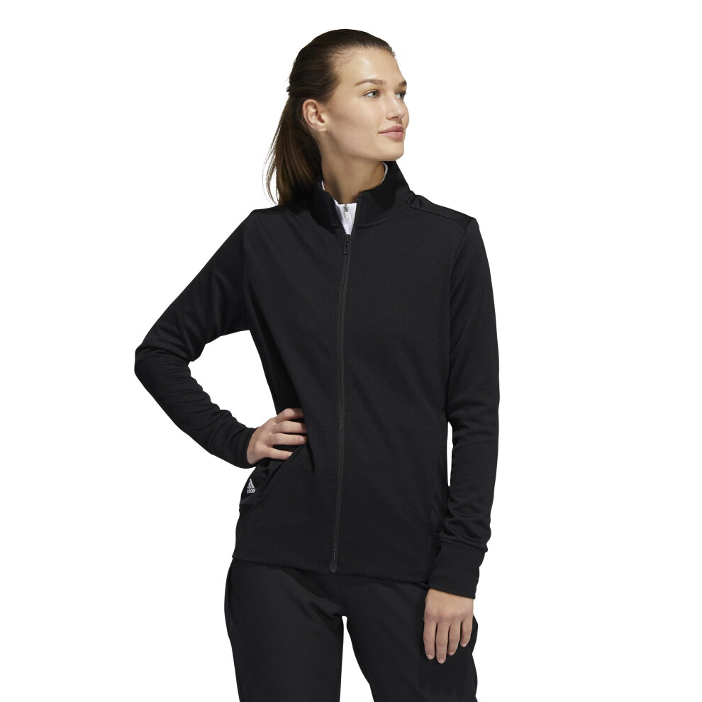 adidas Women's Standard Textured Full Zip Jacket  Black  Medium