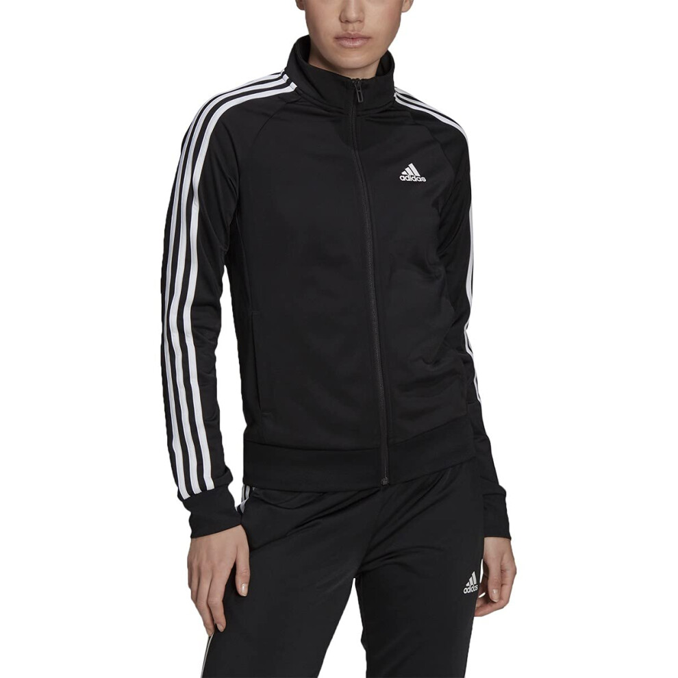 adidas Women's Essentials Warm-Up Slim 3-Stripes Track Top  Black  Med