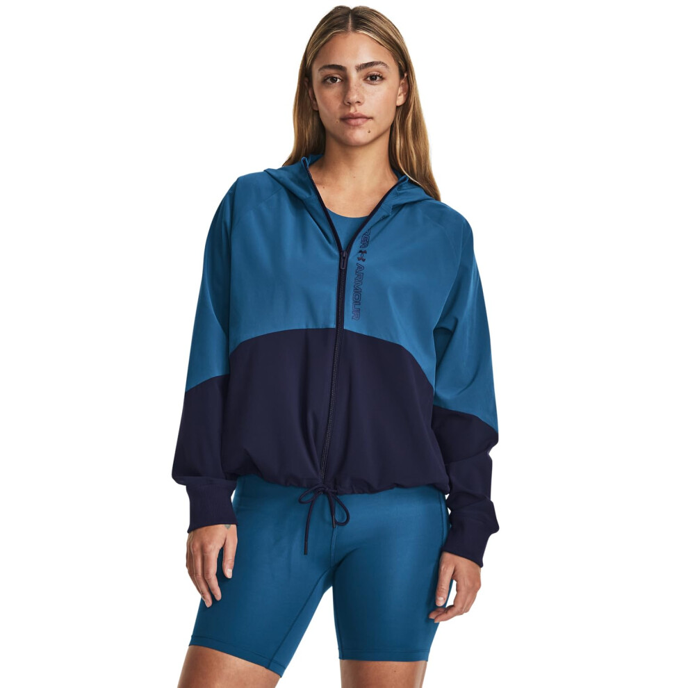 Under Armour Womens Woven Full Zip Jacket  (426) Varsity Blue / / Midn