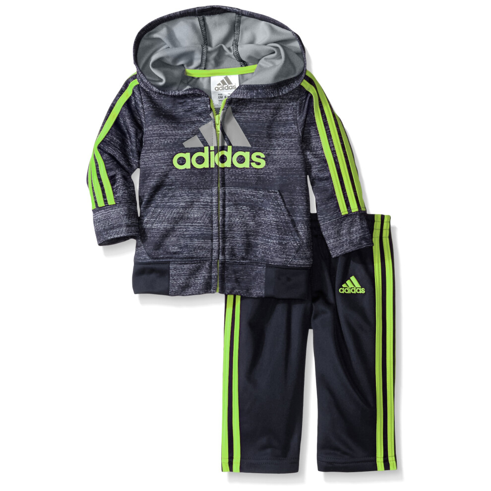 adidas Little Boys' Zip Hoodie and Pant Set  Mercury Grey  6