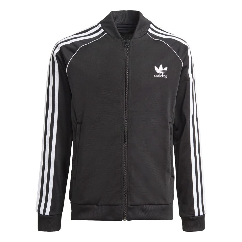 adidas Originals unisex-youth SST Track Top Black/White Medium