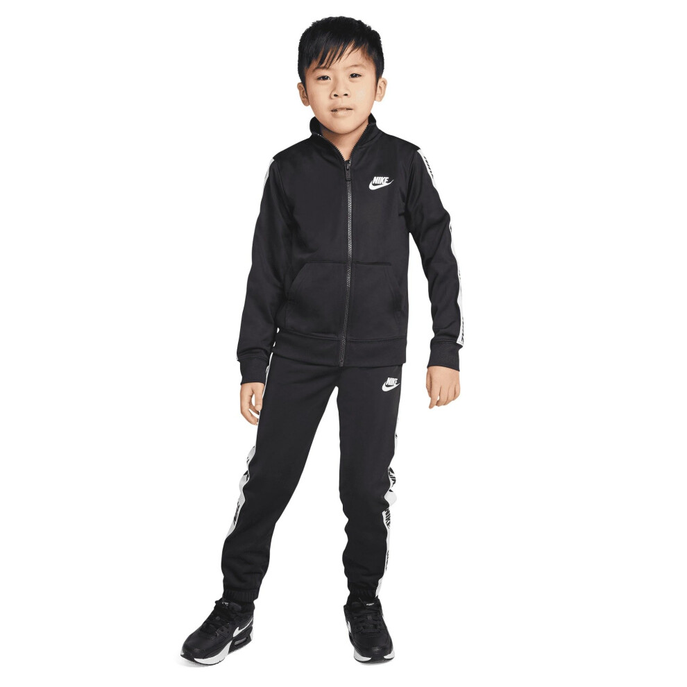 Nike Boy's Tricot Tracksuit Two-Piece Set (Little Kids) Black/White 6