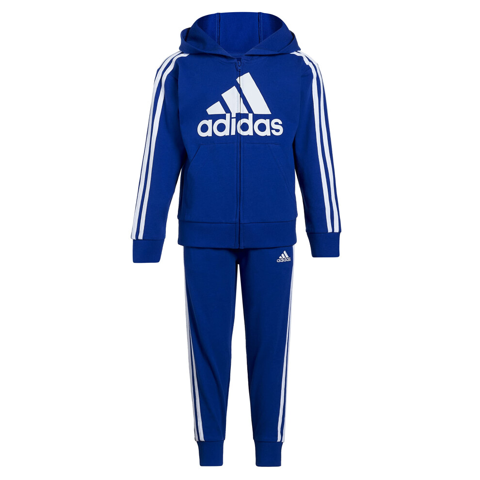 adidas Boys Zip Front French Terry Hooded Jacket and Joggers Set  Team