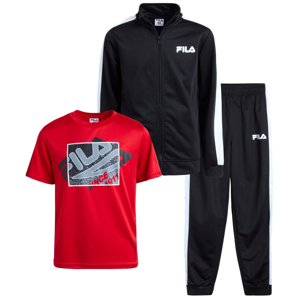 Fila Boys Active Tracksuit Set - 3 Piece Performance Tricot Sweatshirt