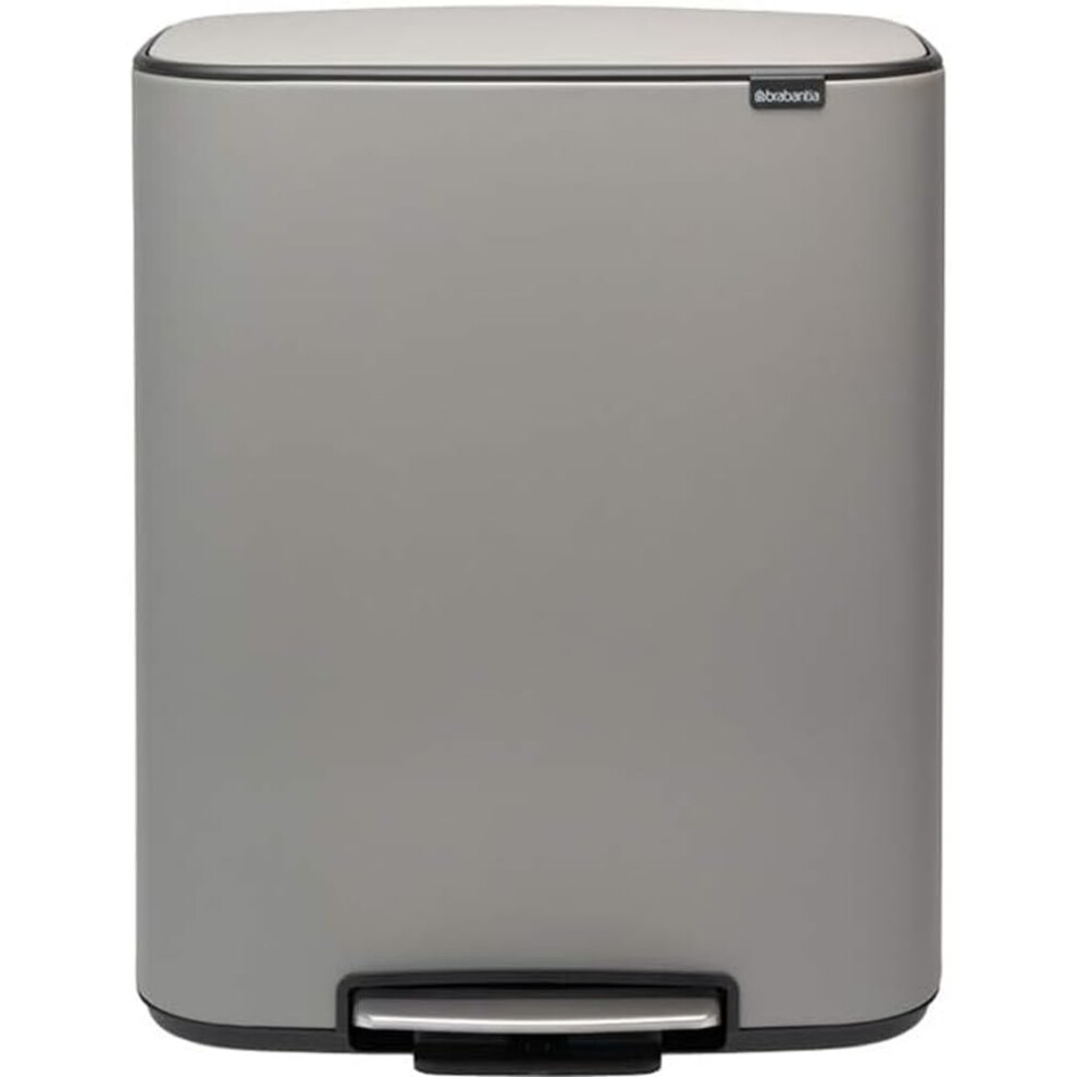 Brabantia Bo Step-On Pedal Trash Can - 2 X 8 Gal Inner Buckets (Minera