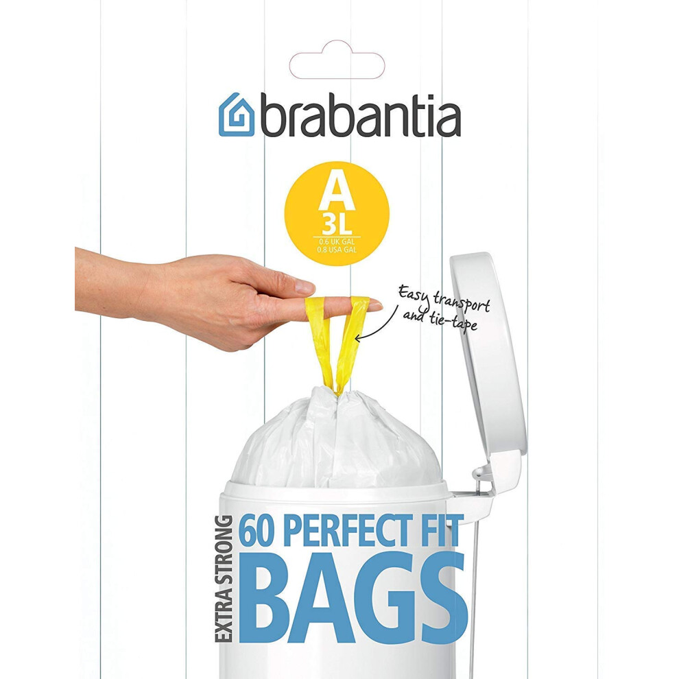 Brabantia Bin Liners  Size A  3 L - 60 Bags