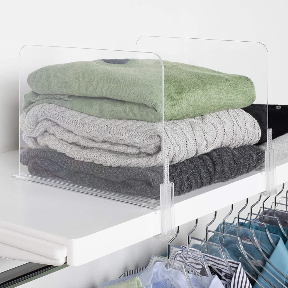 Richards Homewares Acrylic Shelf dividers 2 Pack- Closet Organizer and