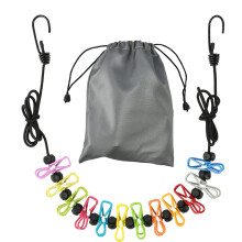 Intrekbare draagbare waslijn voor op reis Kledinglijn met 12 kledingclips voor binnenwasdrooglijn Outdoor campingaccessoires