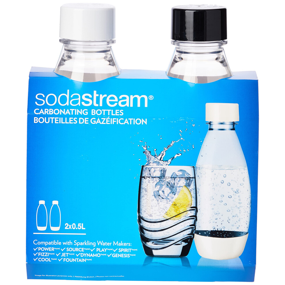 SodaStream Fuse Carbonating Bottles  500 ml - Pack of 2 (1 White and 1