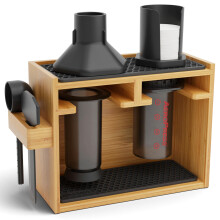 HEXNUB - Bamboo Organizer for AeroPress Coffee Caddy Station Holds Ae