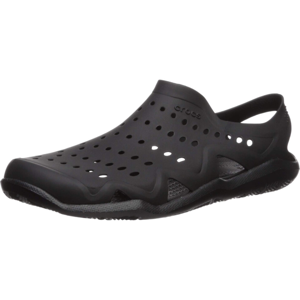 Crocs Men's Swiftwater Wave Sandals  Water Shoes  Black/Black  8 Men