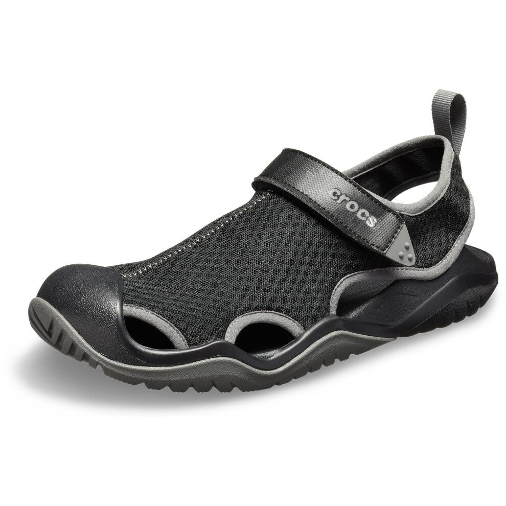 Crocs Men's Swiftwater Mesh Deck Sandals  Black  11 Men