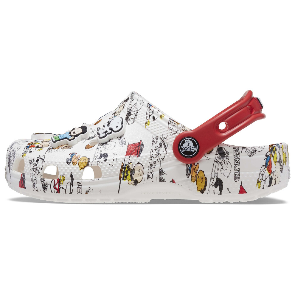 Crocs Kids Classic Peanuts Snoopy Clogs  White/Multi  5 US Unisex Todd