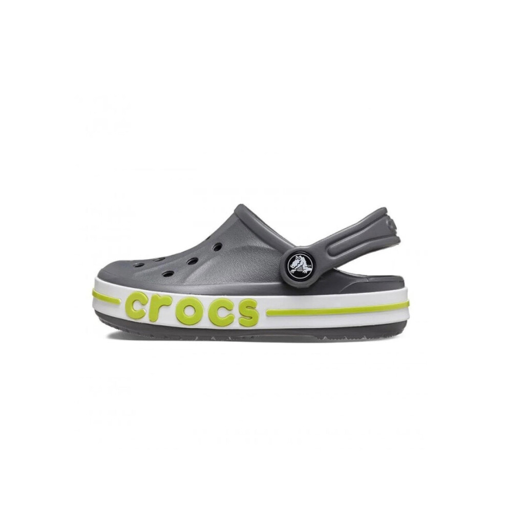 Crocs Kids Unisex Bayaband Clogs (Little Kid) Slate Grey/Lime Punch 3